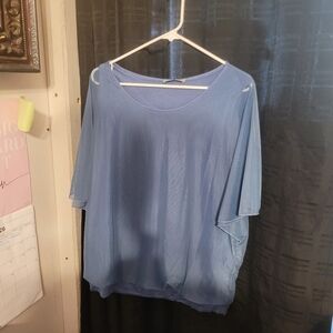 Blue and Gold Sheer Top